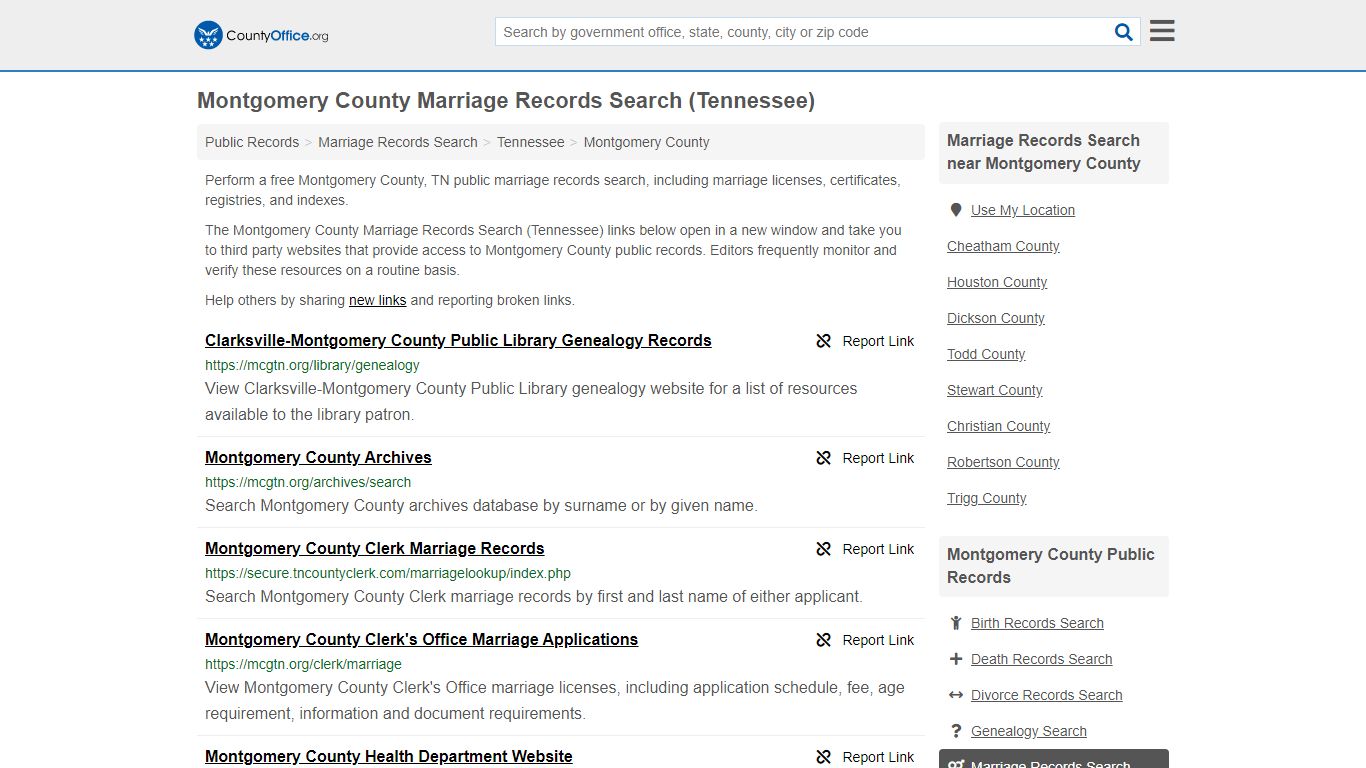 Marriage Records Search - Montgomery County, TN (Marriage ...